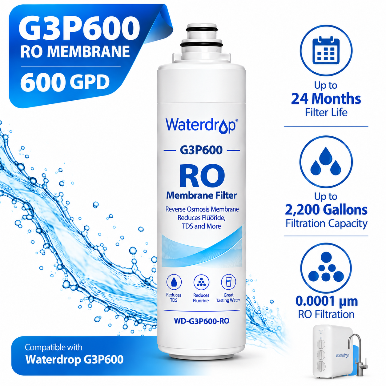 Waterdrop G3P600 RO Replacement Membrane – G3P600-RO