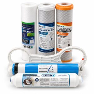 PureT chloramine replacement filter set with 50 GPD membrane and filter housing wrench