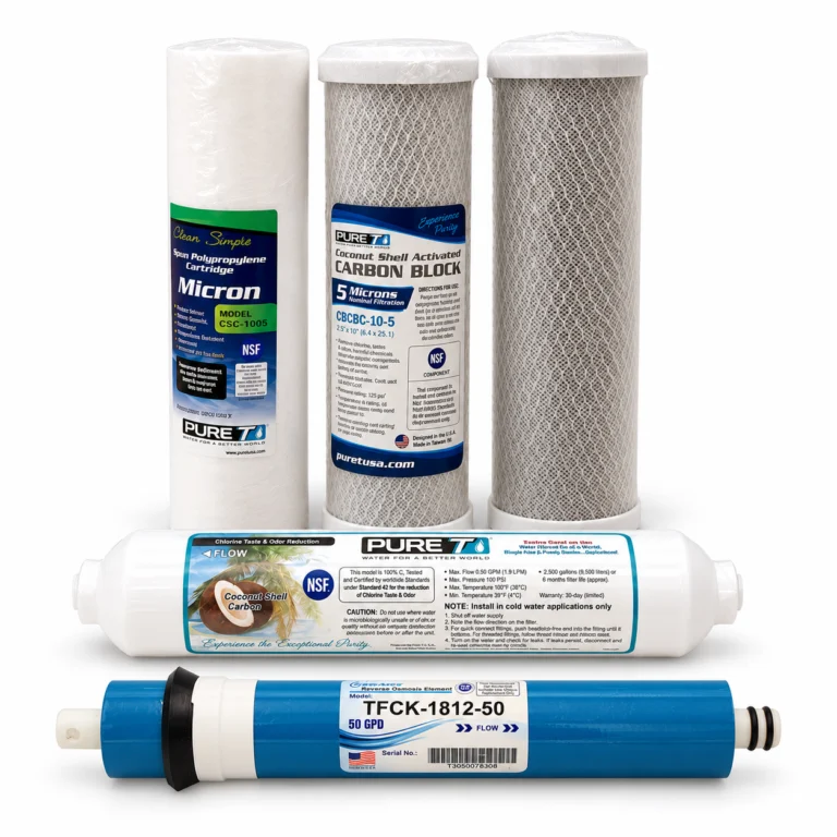 PureT four-filter replacement set with a 50 GPD reverse osmosis membrane